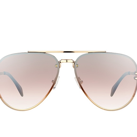 CELINE Gold Metal Brown Silver Lens Aviator *MINT - Picture 4 of 8